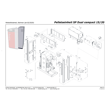 Vue éclatée SP Dual Compact 15-20 kW - Module transport pellets, châssis (à partir de 02/2020) (s05b)