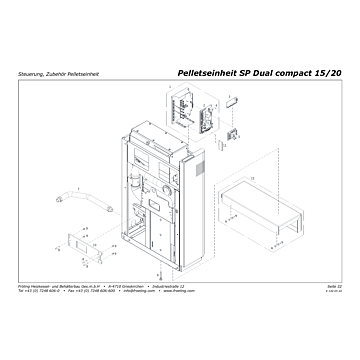 Vue éclatée SP Dual Compact 15-20 kW - Régulation, accessoires unité pellets (s08)