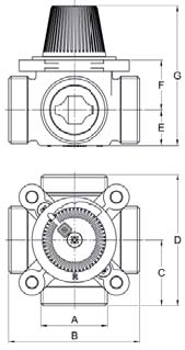 dimensions vanne 4 voies