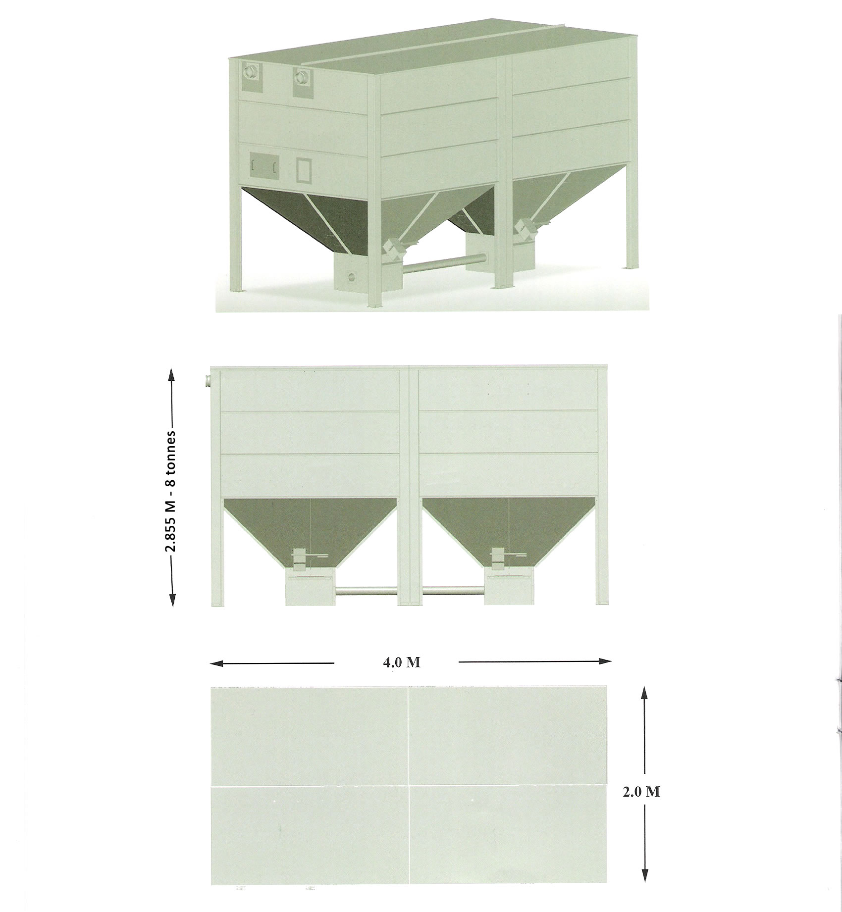 dimensions silo à pellet 8 tonnes extérieur